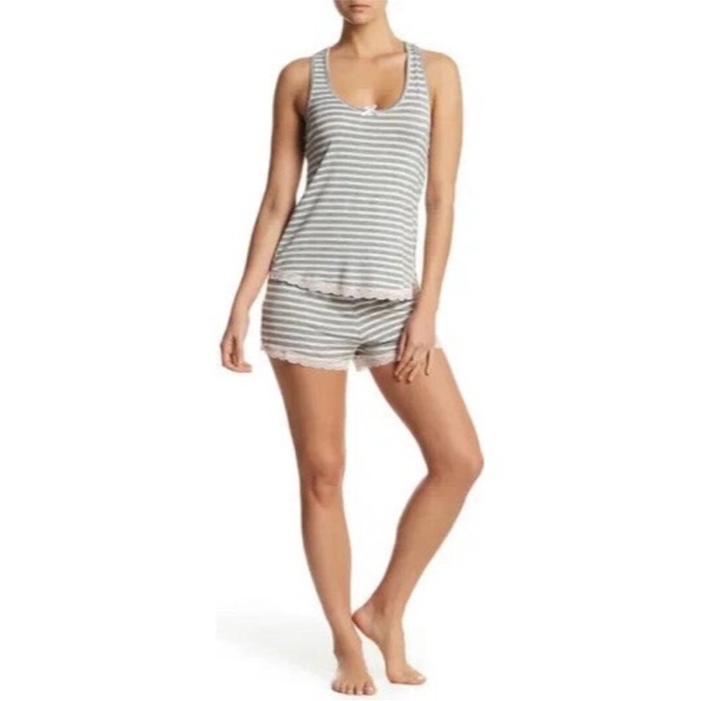 Honeydew Striped Gray Sleepwear Set